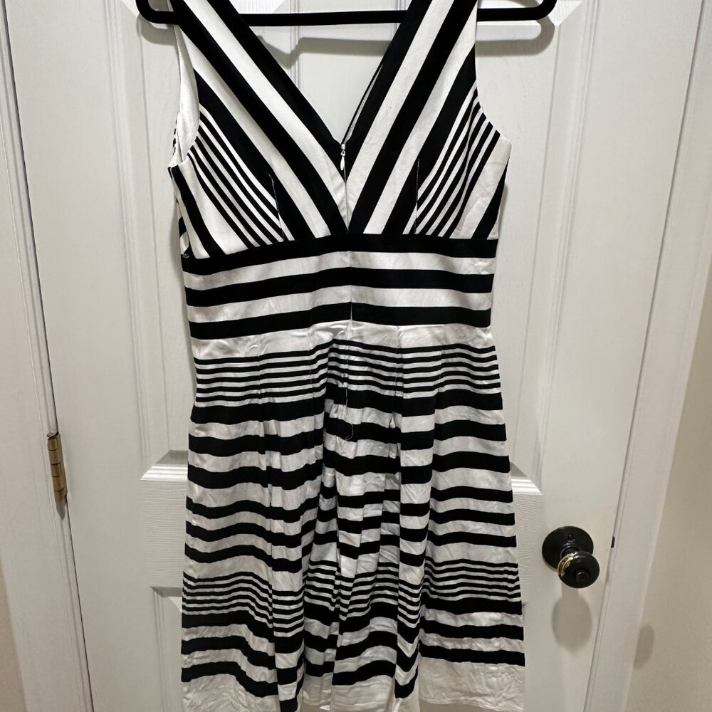 White House/Black Market Black and White Striped Dress